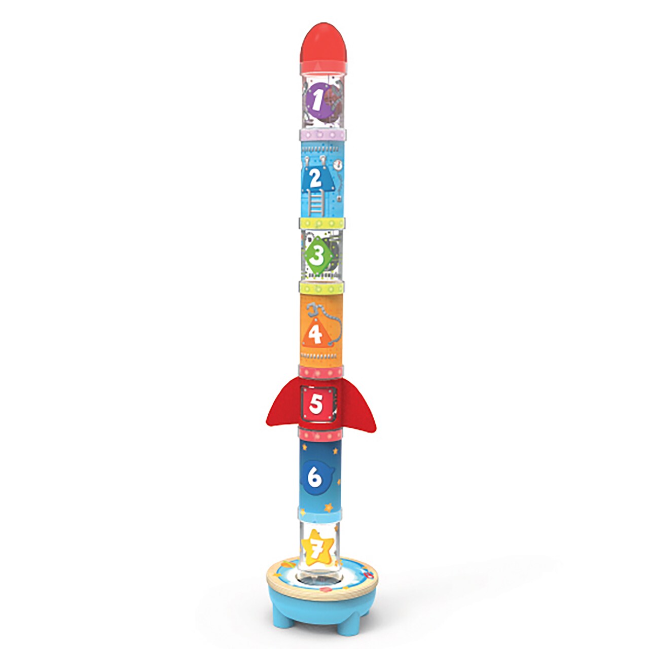 Hape: Rocket Ball Air Stacker - Sorting & Construction Stacking Toy, Color & Number, Space & Aerodynamics, Battery Powered Fan, Toddler & Kids Ages 2+